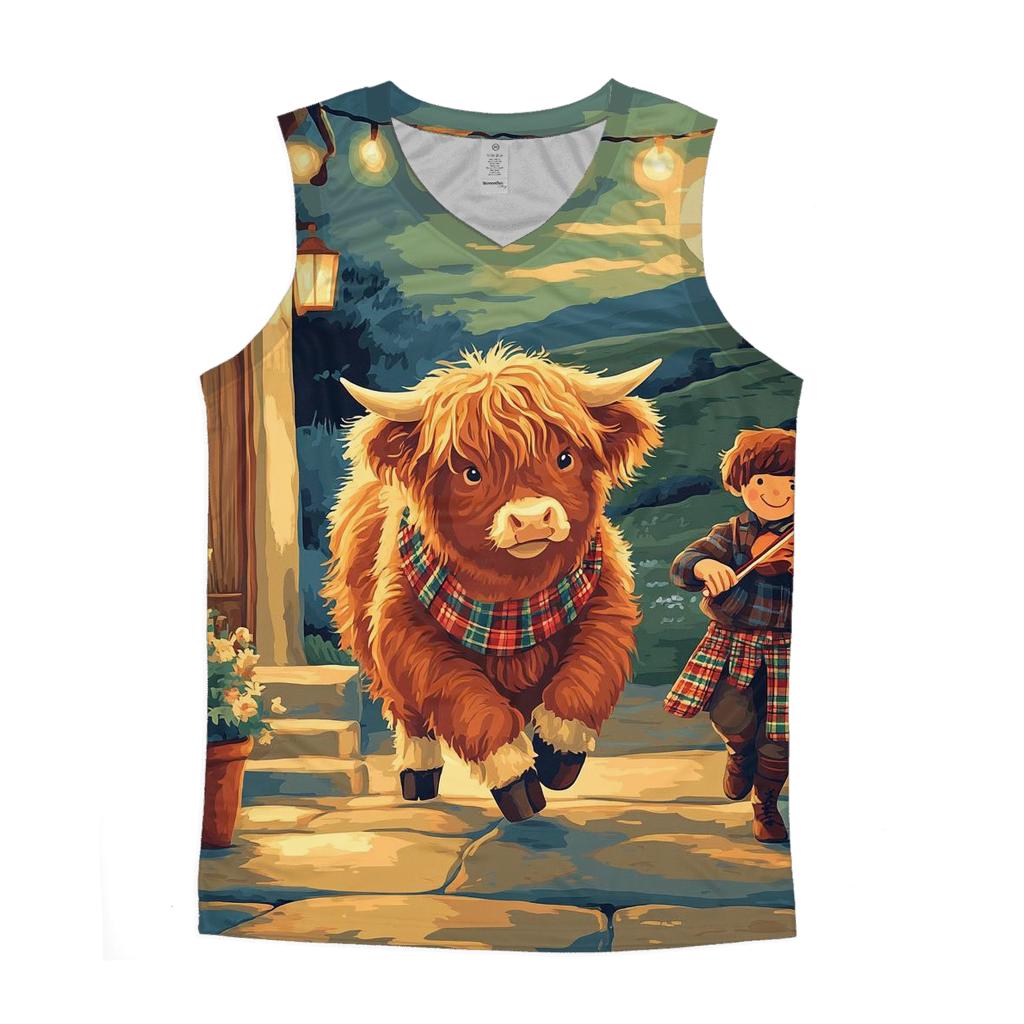 Ceilidh Dance Highland Cow Companion casual summer tank tops