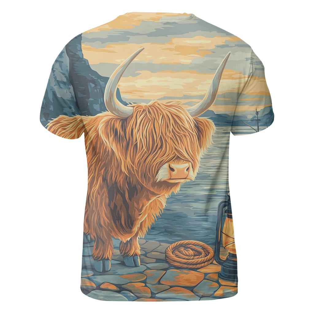 Harbor Lantern Highland Cow statement graphic shirts