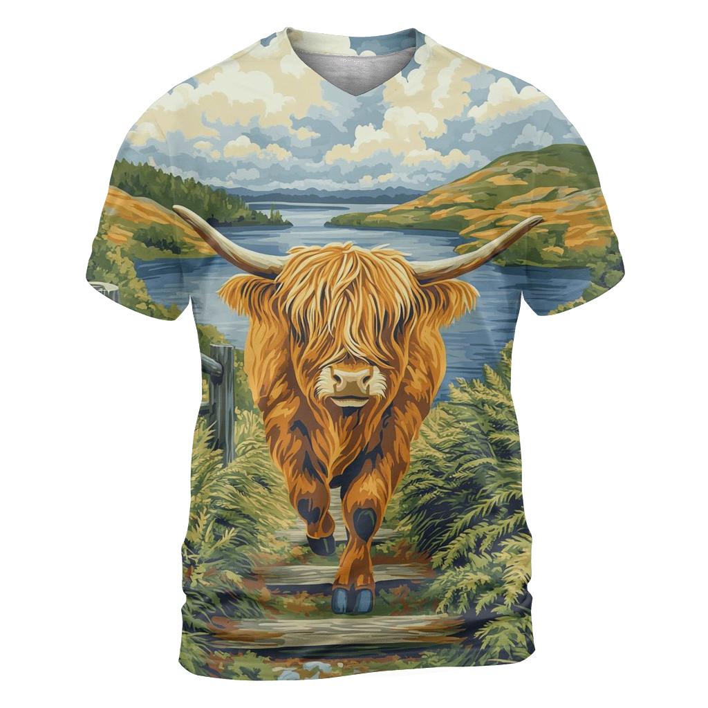 Bracken Trail Highland Cow Postcard personalized full print shirts