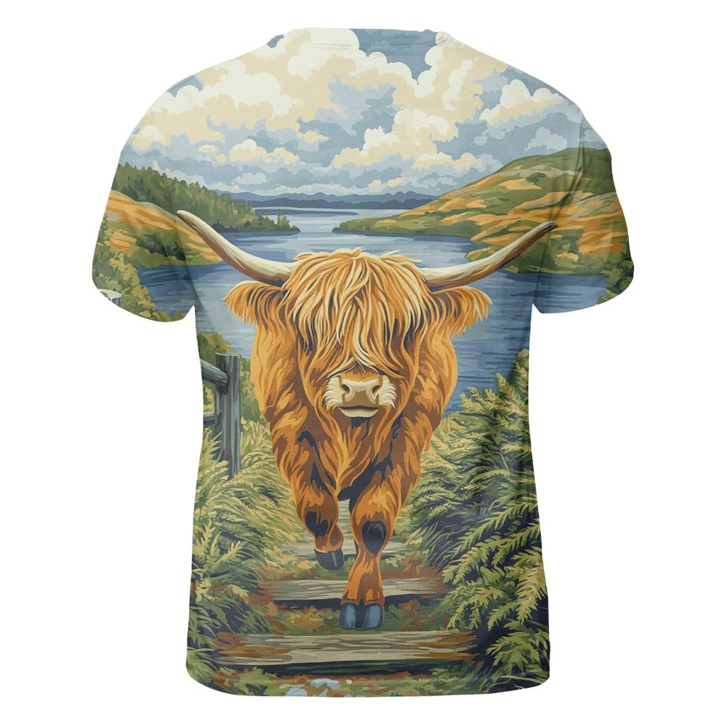 Bracken Trail Highland Cow Postcard personalized full print shirts