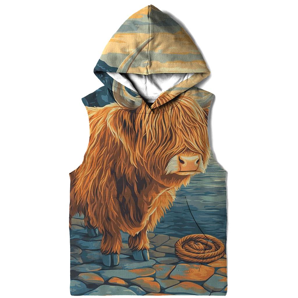 Harbor Lantern Highland Cow zip-up hoodies