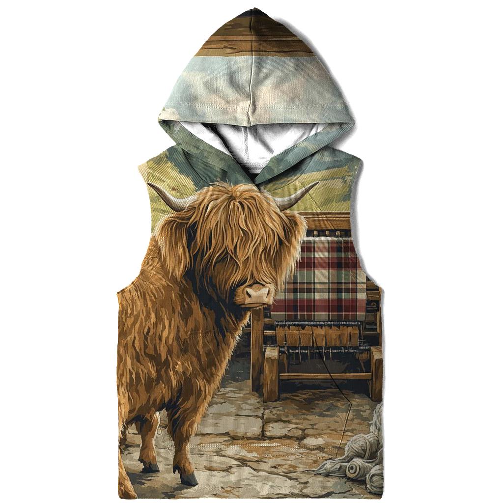 Tartan Loom Workshop Highland Cow hoodie styles