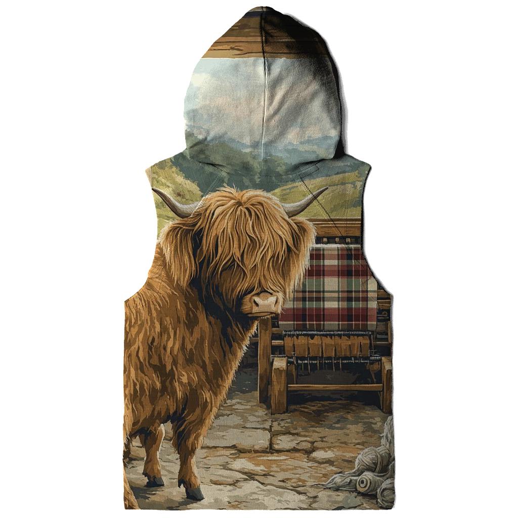 Tartan Loom Workshop Highland Cow hoodie styles