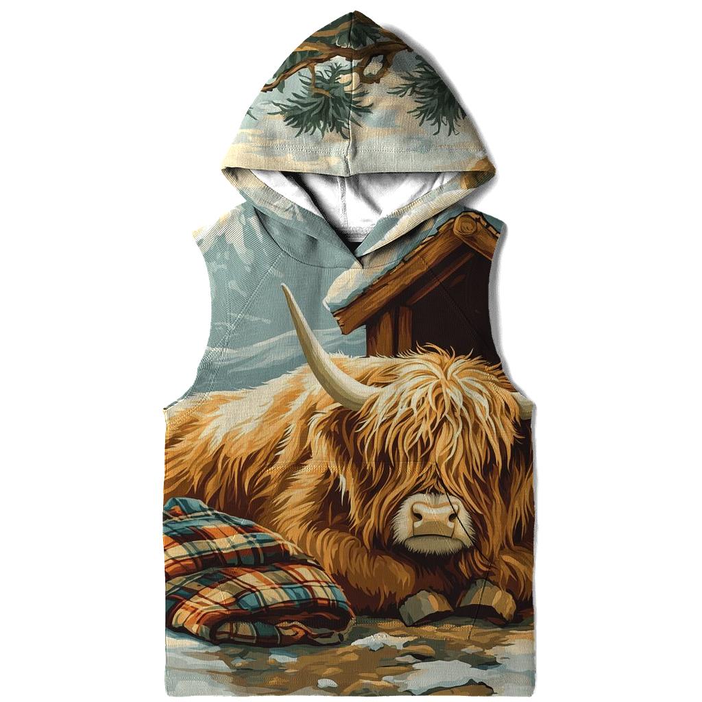 Highland Cow In Winter Bothy Glow hoodie designs