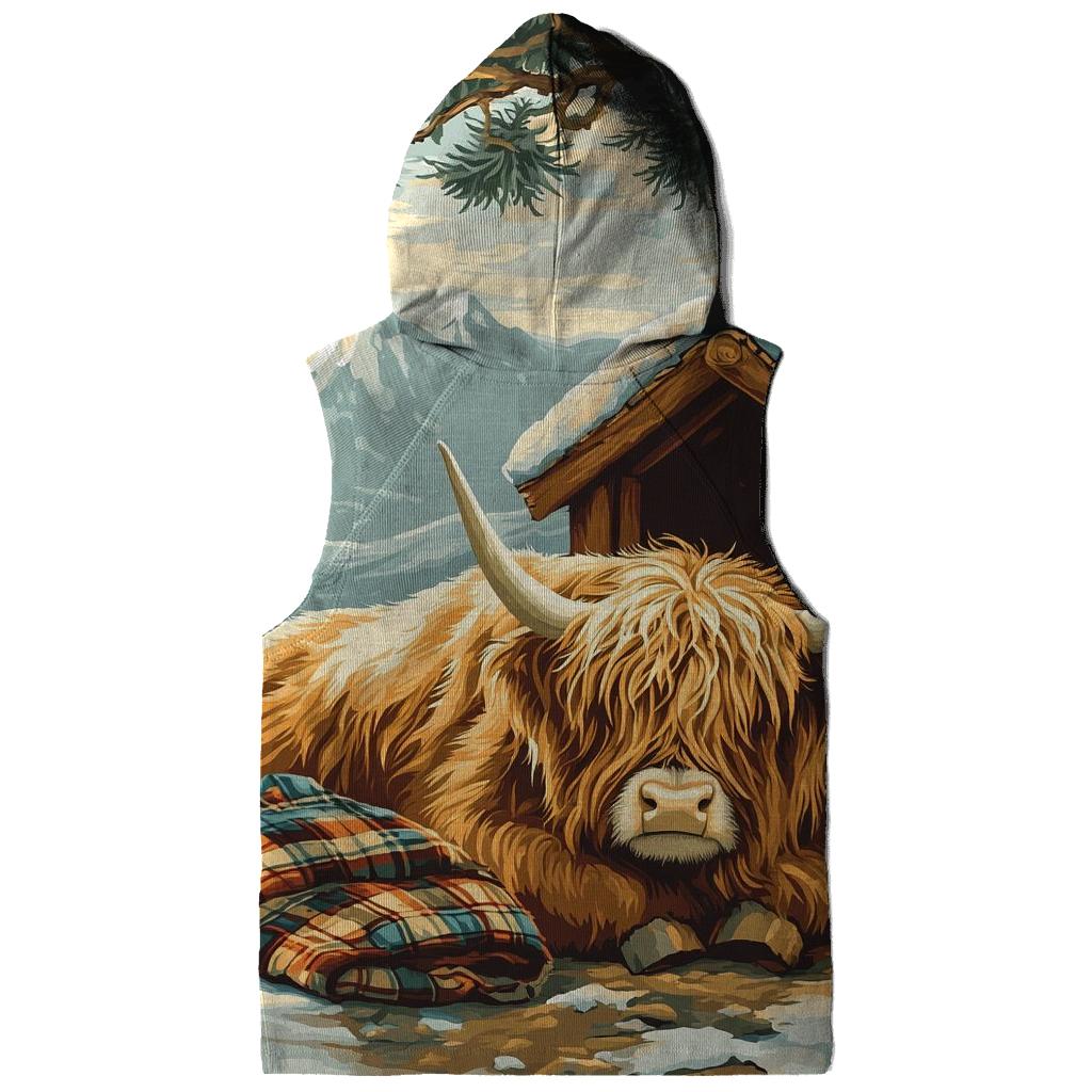 Highland Cow In Winter Bothy Glow hoodie designs
