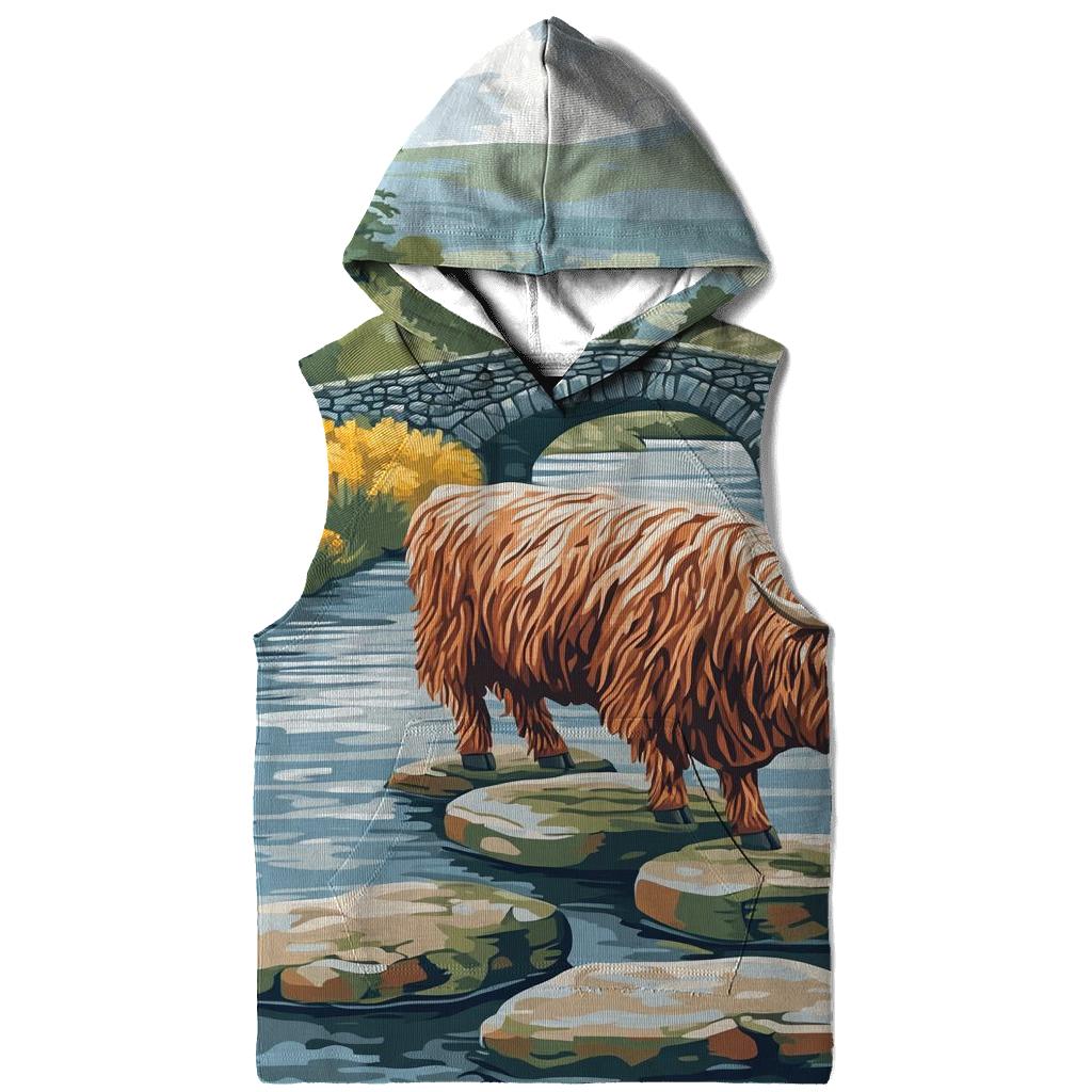 Highland Cow River Stone Crossing hoodie trends