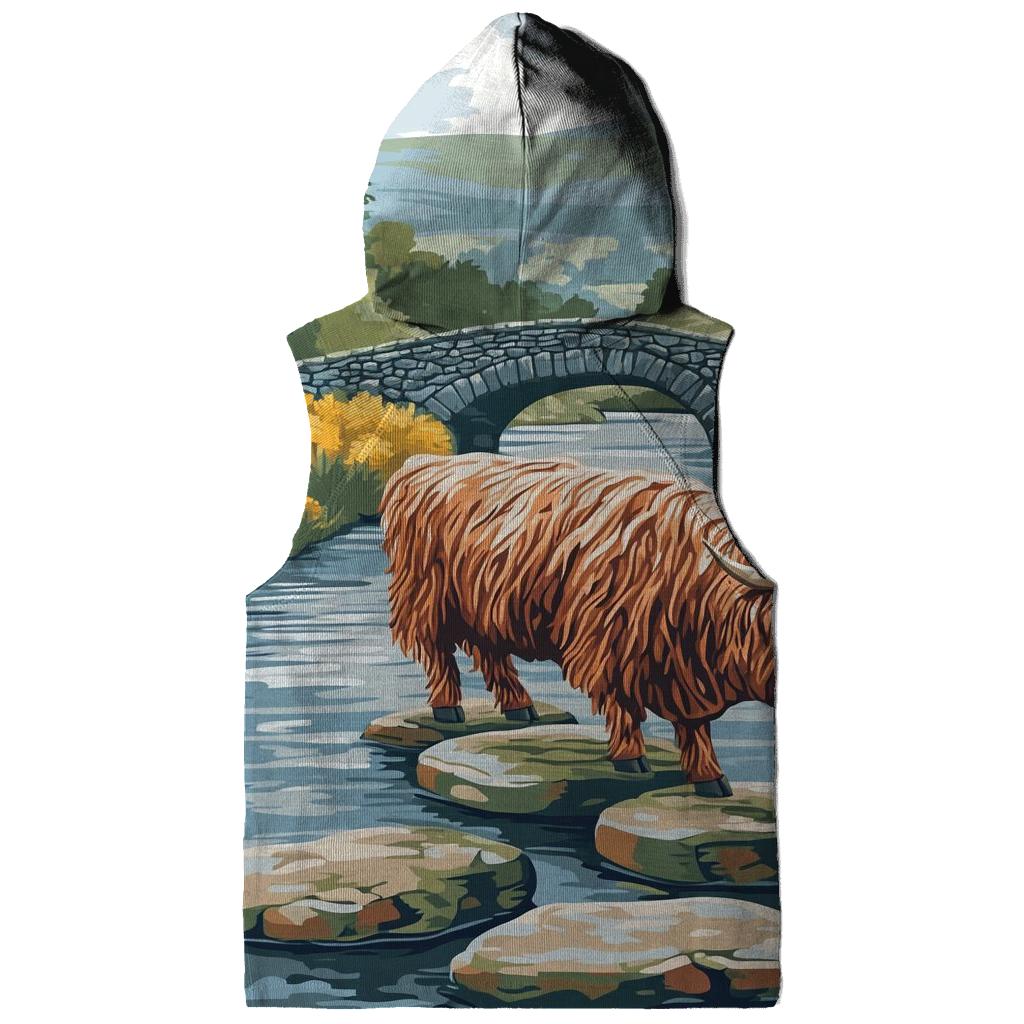 Highland Cow River Stone Crossing hoodie trends