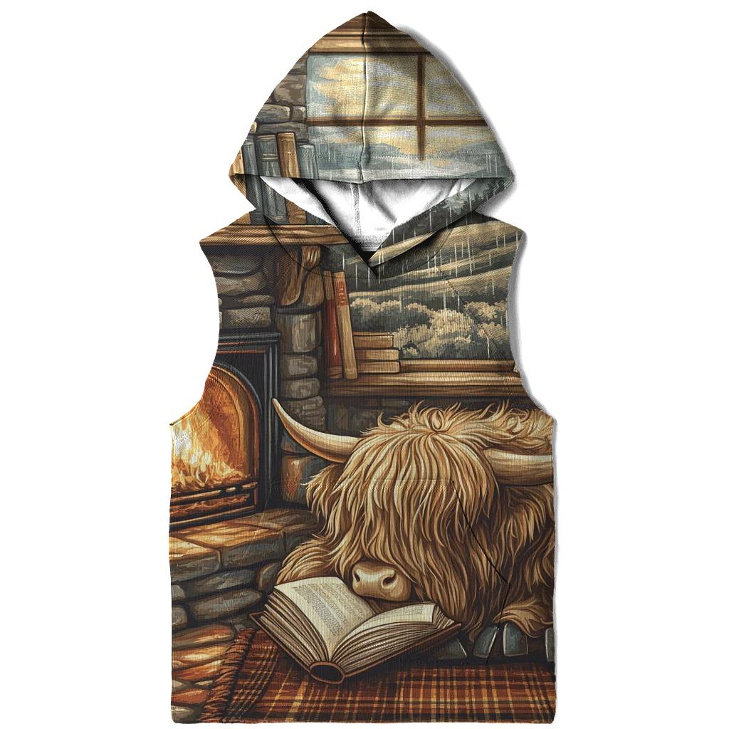 Highland Cow Bookshop Nook zip-up hoodies