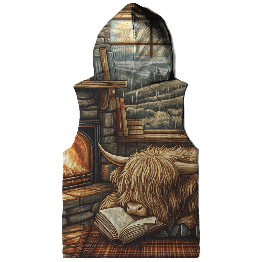 Highland Cow Bookshop Nook zip-up hoodies