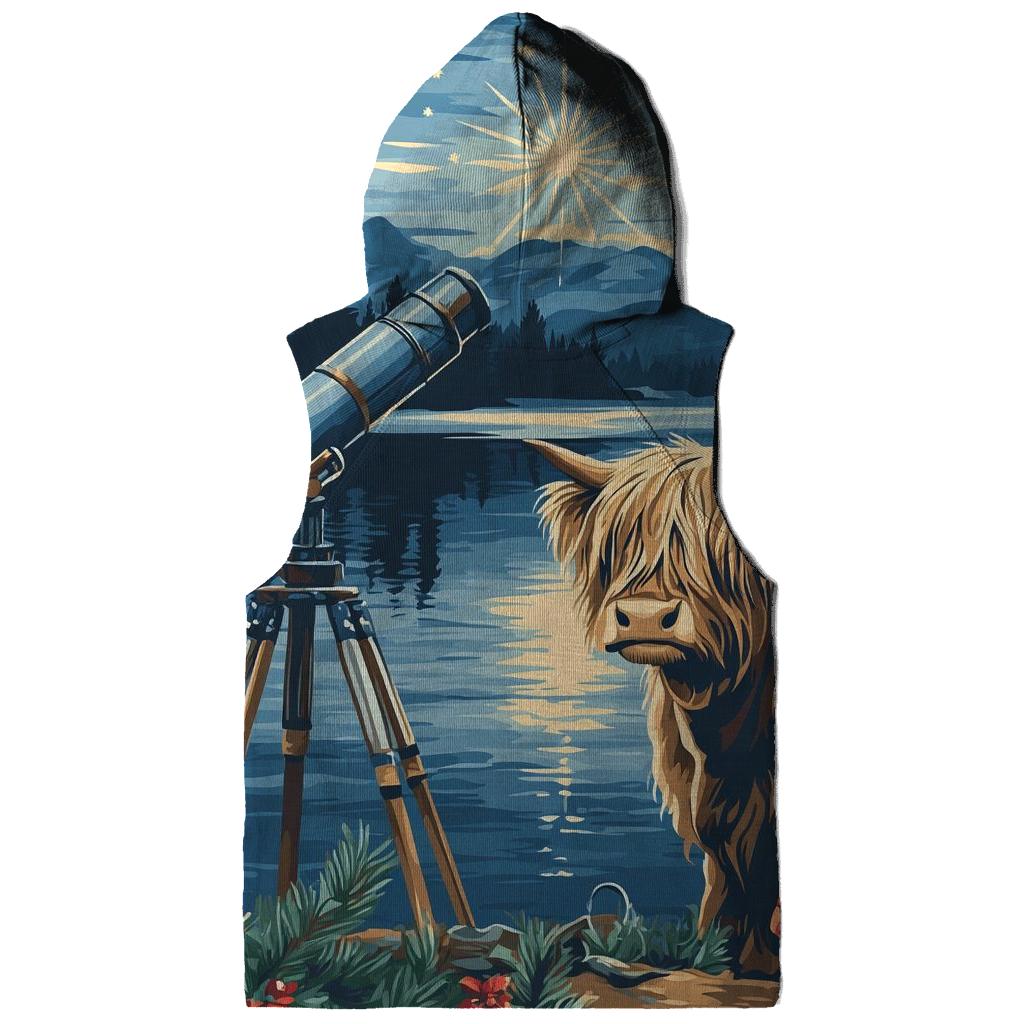 Highland Cow Lochside Telescope Night lightweight hoodies