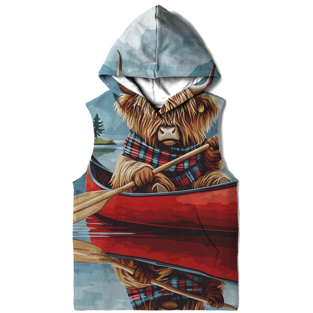 Highland Cow Canoe On Quiet Loch designer hoodies