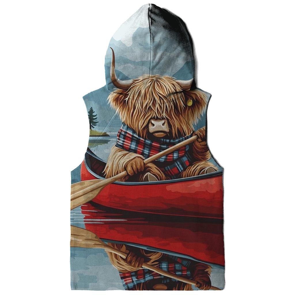Highland Cow Canoe On Quiet Loch designer hoodies