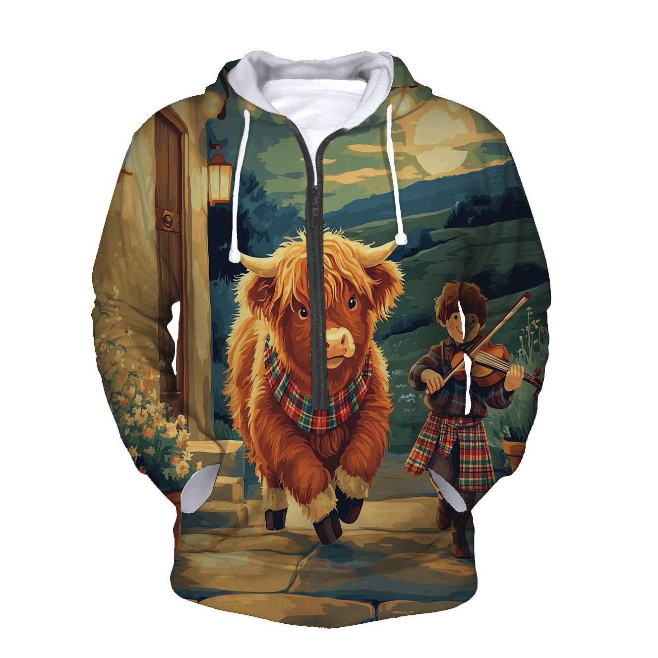 Ceilidh Dance Highland Cow Companion pullover hoodies