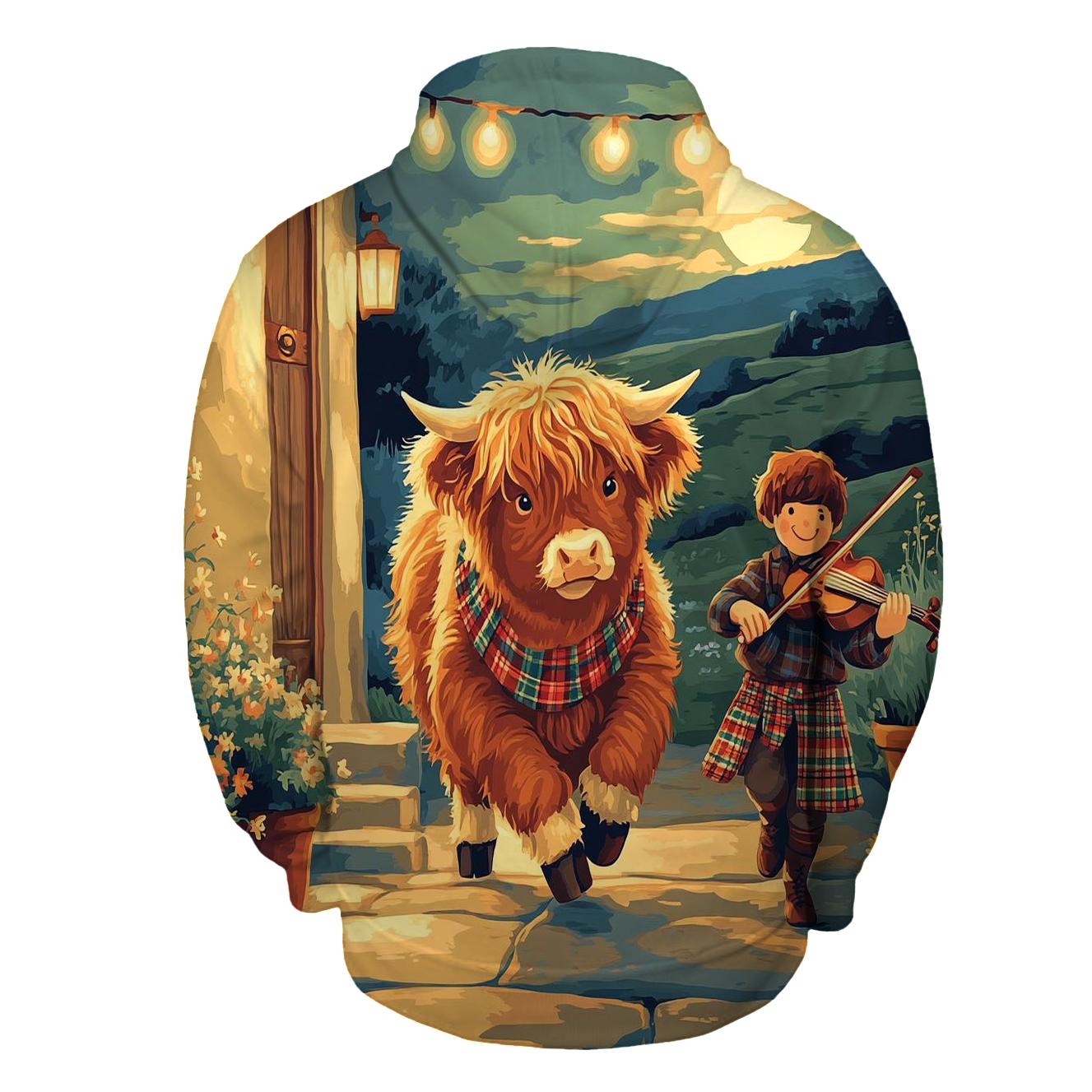 Ceilidh Dance Highland Cow Companion pullover hoodies