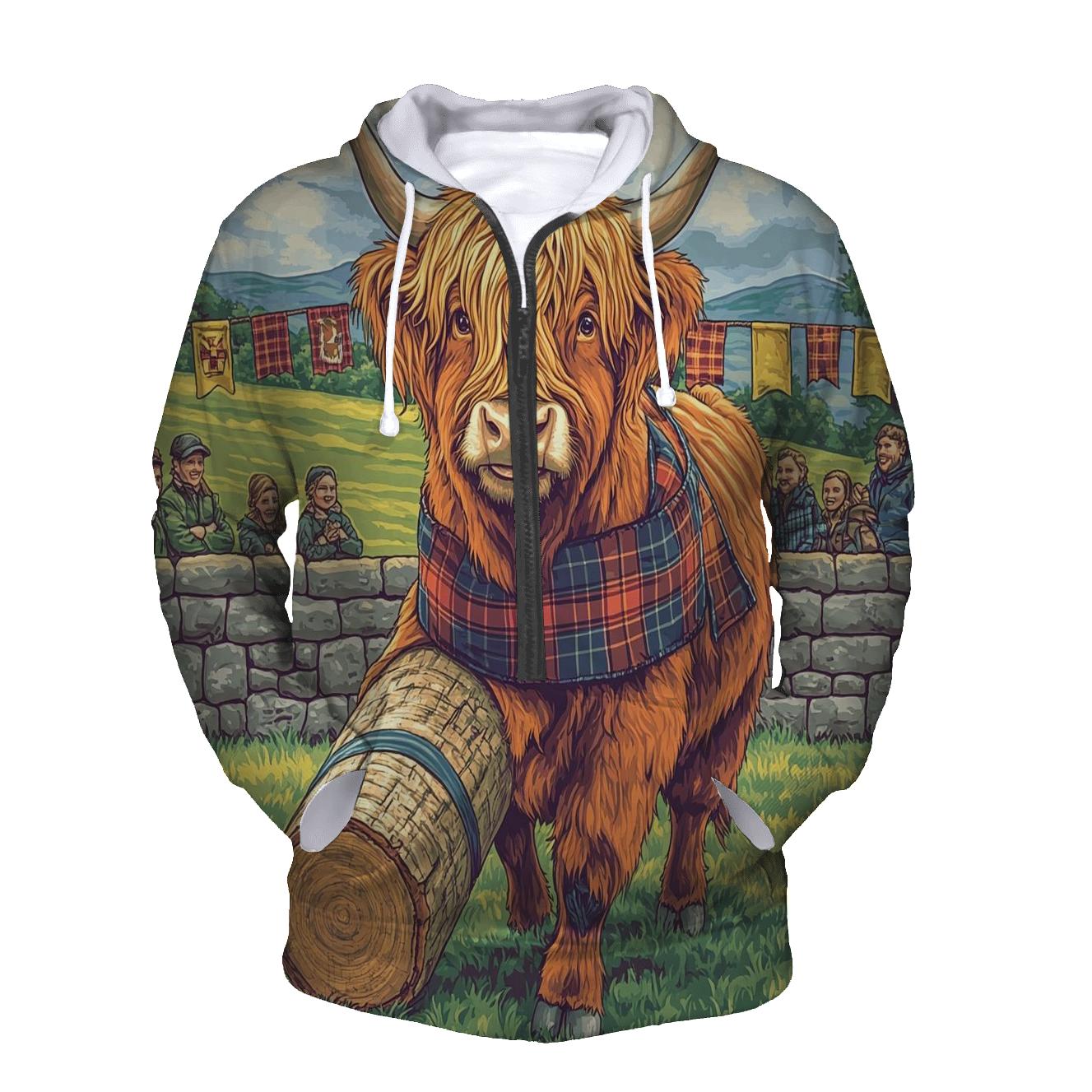 Highland Cow Highland Games Helper printed hoodies