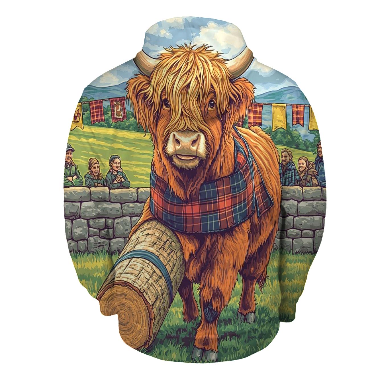 Highland Cow Highland Games Helper printed hoodies
