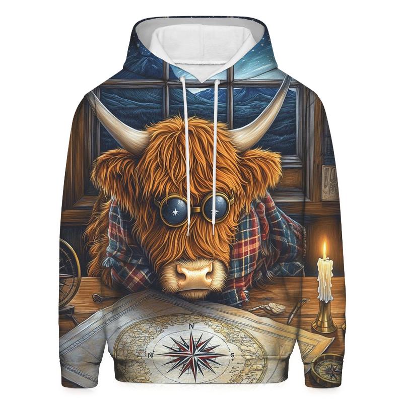 Highland Cow Star Map Study pullover hoodies