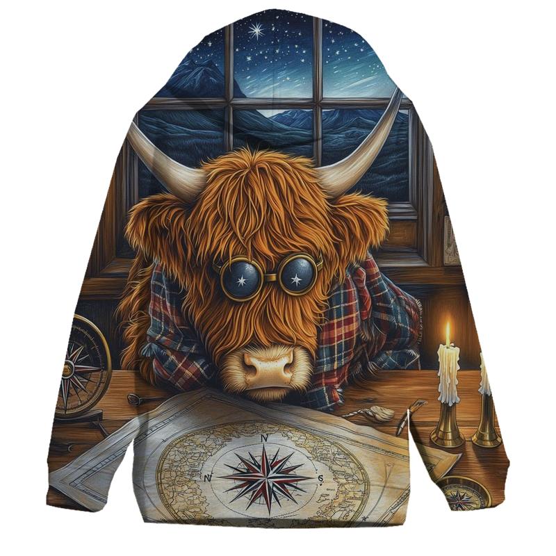 Highland Cow Star Map Study pullover hoodies