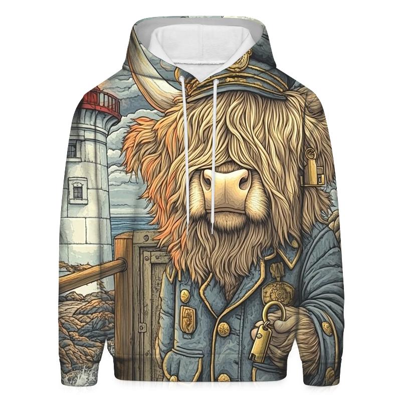 Highland Cow Lighthouse Keeper hoodie styles