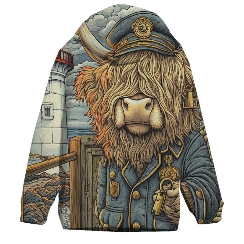 Highland Cow Lighthouse Keeper hoodie styles