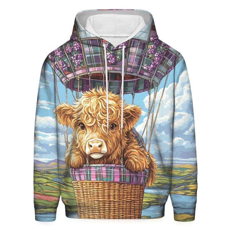 Heather Balloon Ride Highland Cow hoodie trends