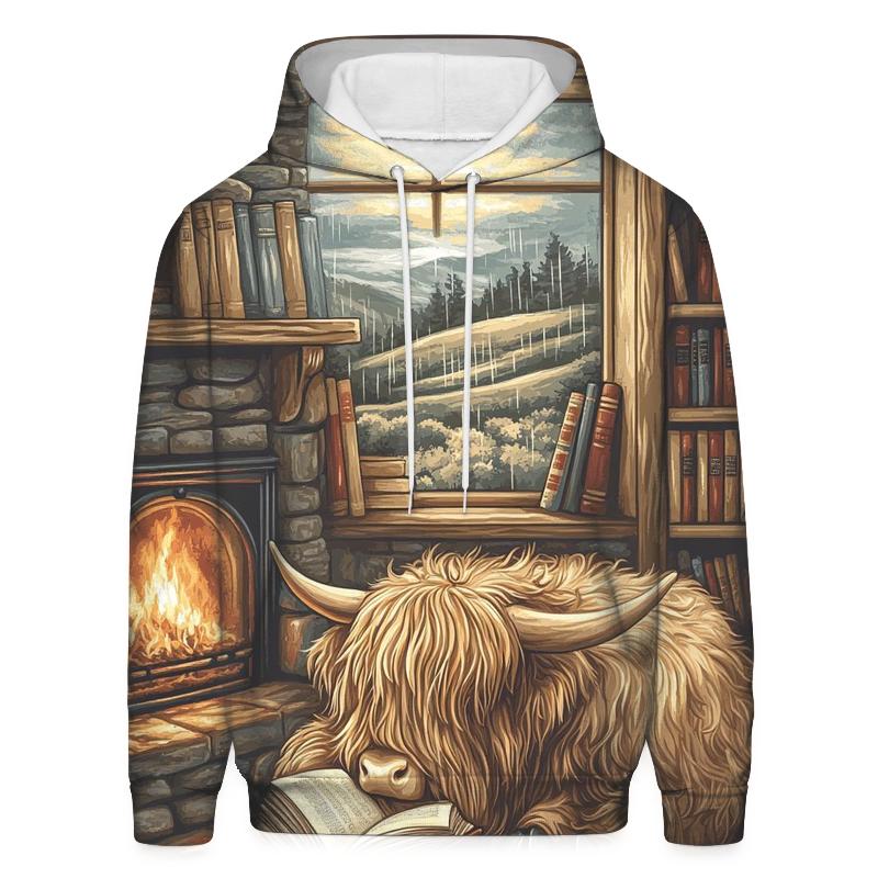 Highland Cow Bookshop Nook premium hoodies