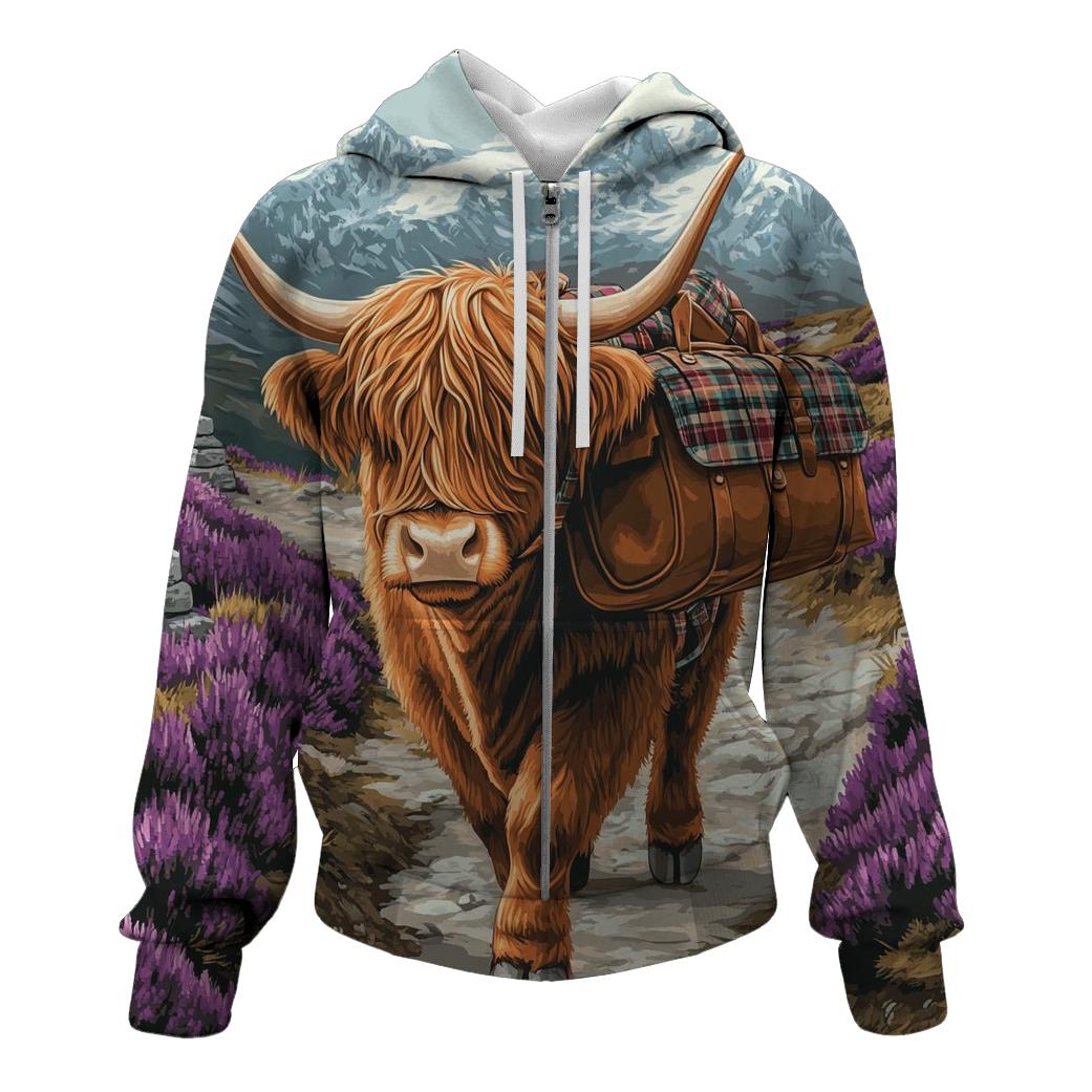 Mountain Pass Mail Carrier Highland Cow custom hoodies
