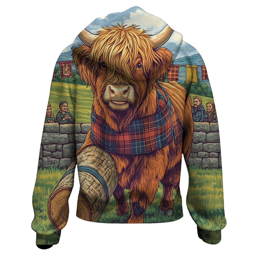 Highland Cow Highland Games Helper embroidered hoodies