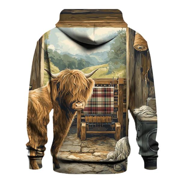 Tartan Loom Workshop Highland Cow hoodie styles