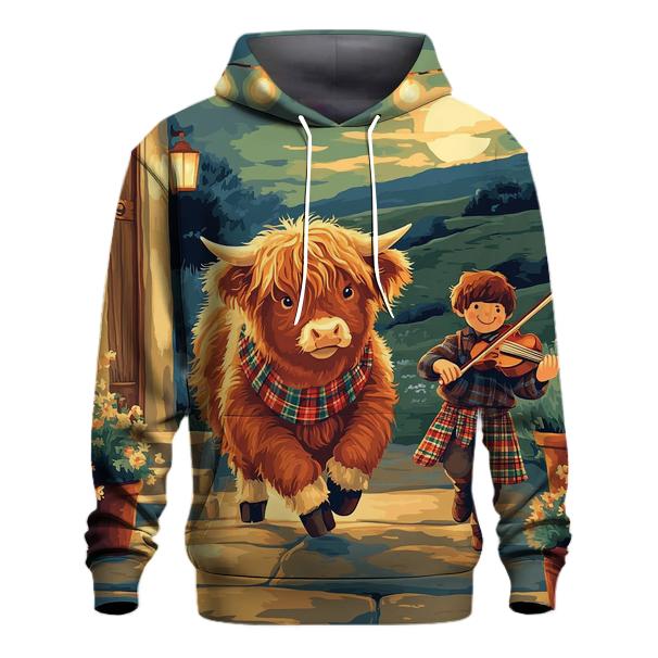 Ceilidh Dance Highland Cow Companion designer hoodies
