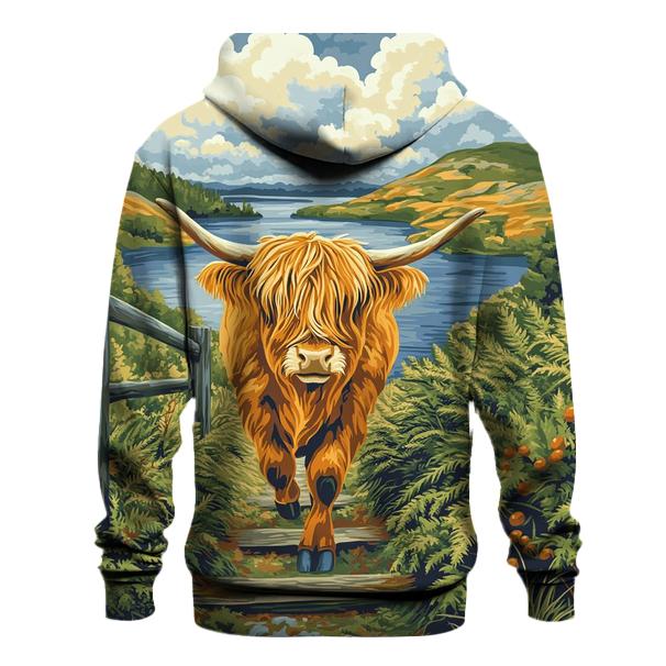 Bracken Trail Highland Cow Postcard graphic hoodies