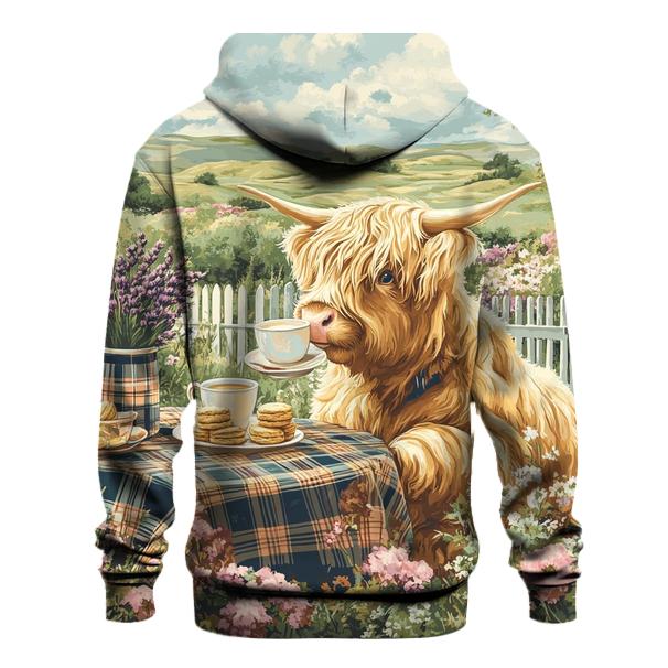 Highland Cow Tea Garden Brunch custom hoodies