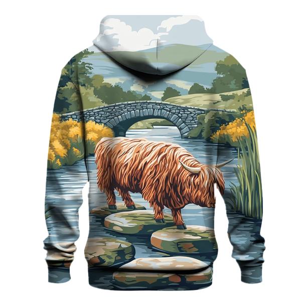 Highland Cow River Stone Crossing hoodie styles