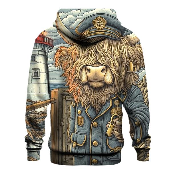 Highland Cow Lighthouse Keeper premium hoodies