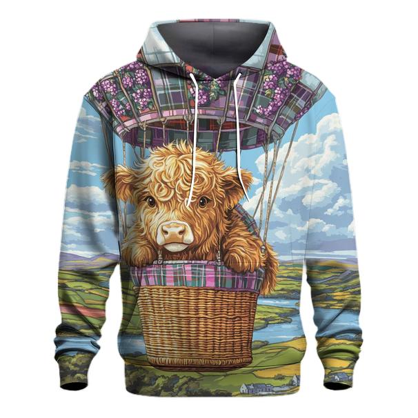 Heather Balloon Ride Highland Cow hoodie trends