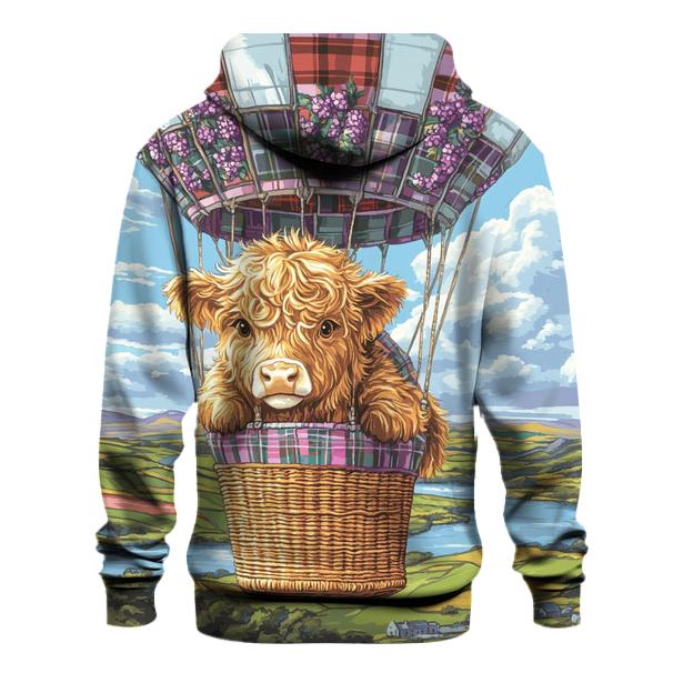 Heather Balloon Ride Highland Cow hoodie trends