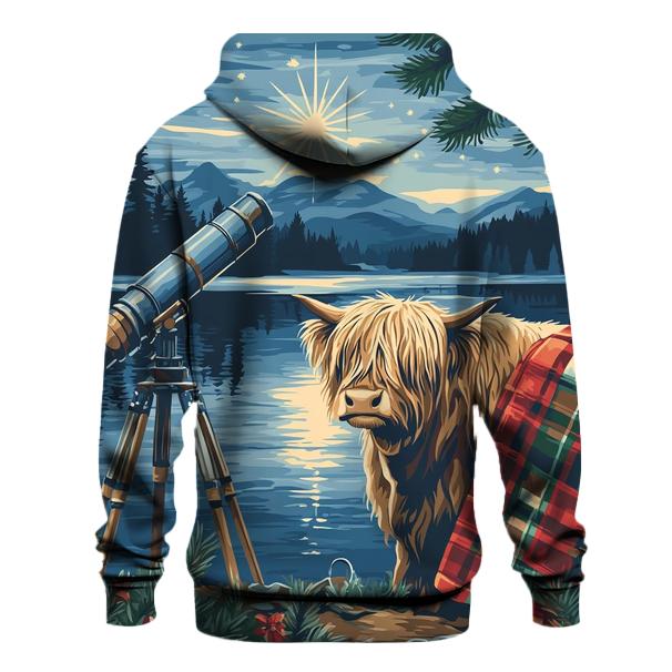 Highland Cow Lochside Telescope Night premium hoodies