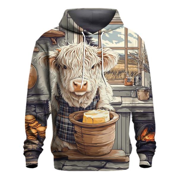 Highland Cow Butter Churn Kitchen pullover hoodies