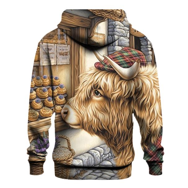 Highland Cow Thistle Bakery Window hoodie trends