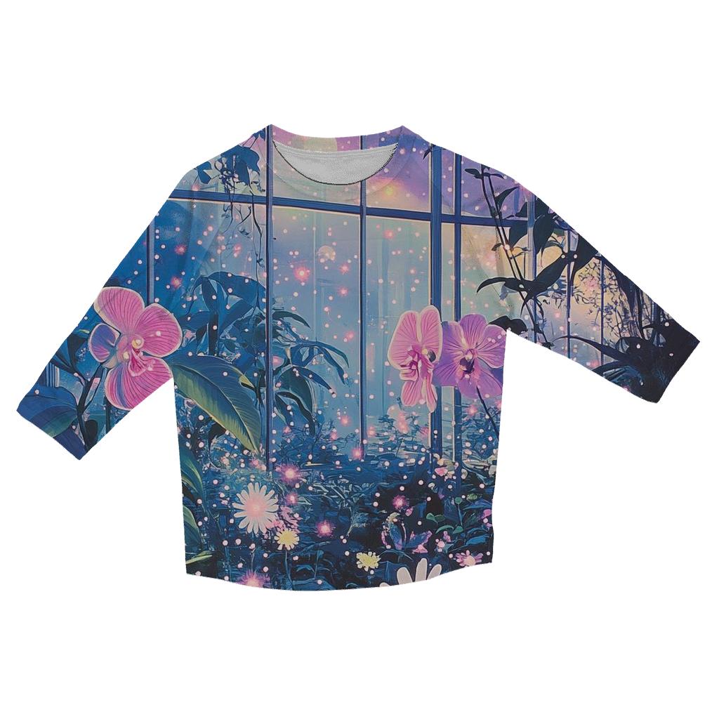 Yayoi Kusama Inspired Nebula Orchid Garden fashion 3/4 sleeve shirts