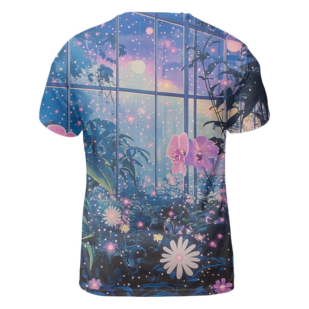 Yayoi Kusama Inspired Nebula Orchid Garden designer pattern shirts