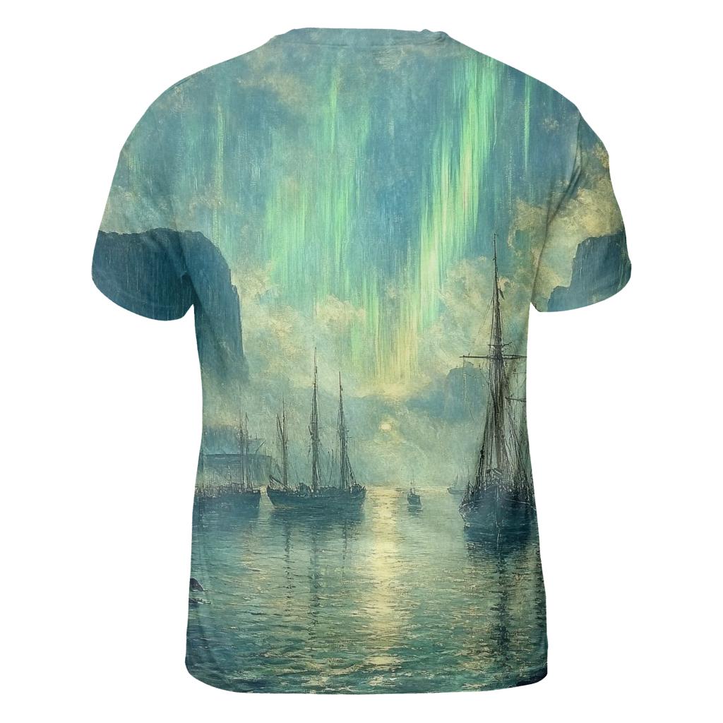 J M W Turner Inspired Aurora Over Ancient Harbor personalized full print shirts