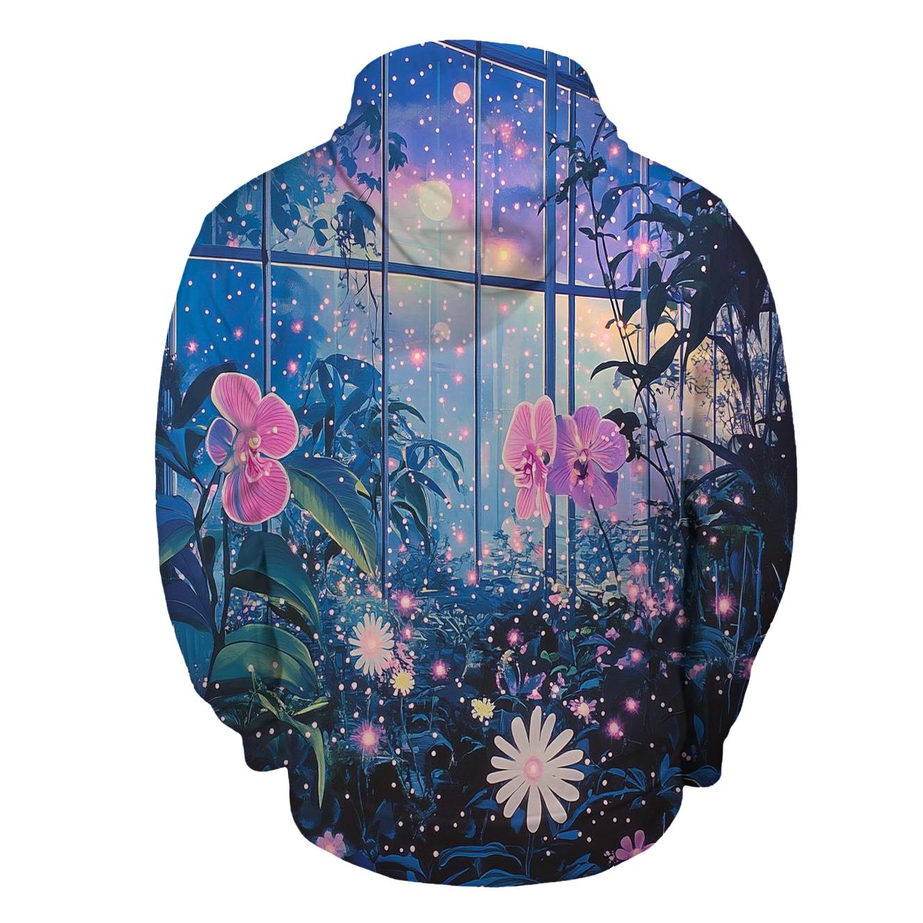 Yayoi Kusama Inspired Nebula Orchid Garden heavyweight hoodies