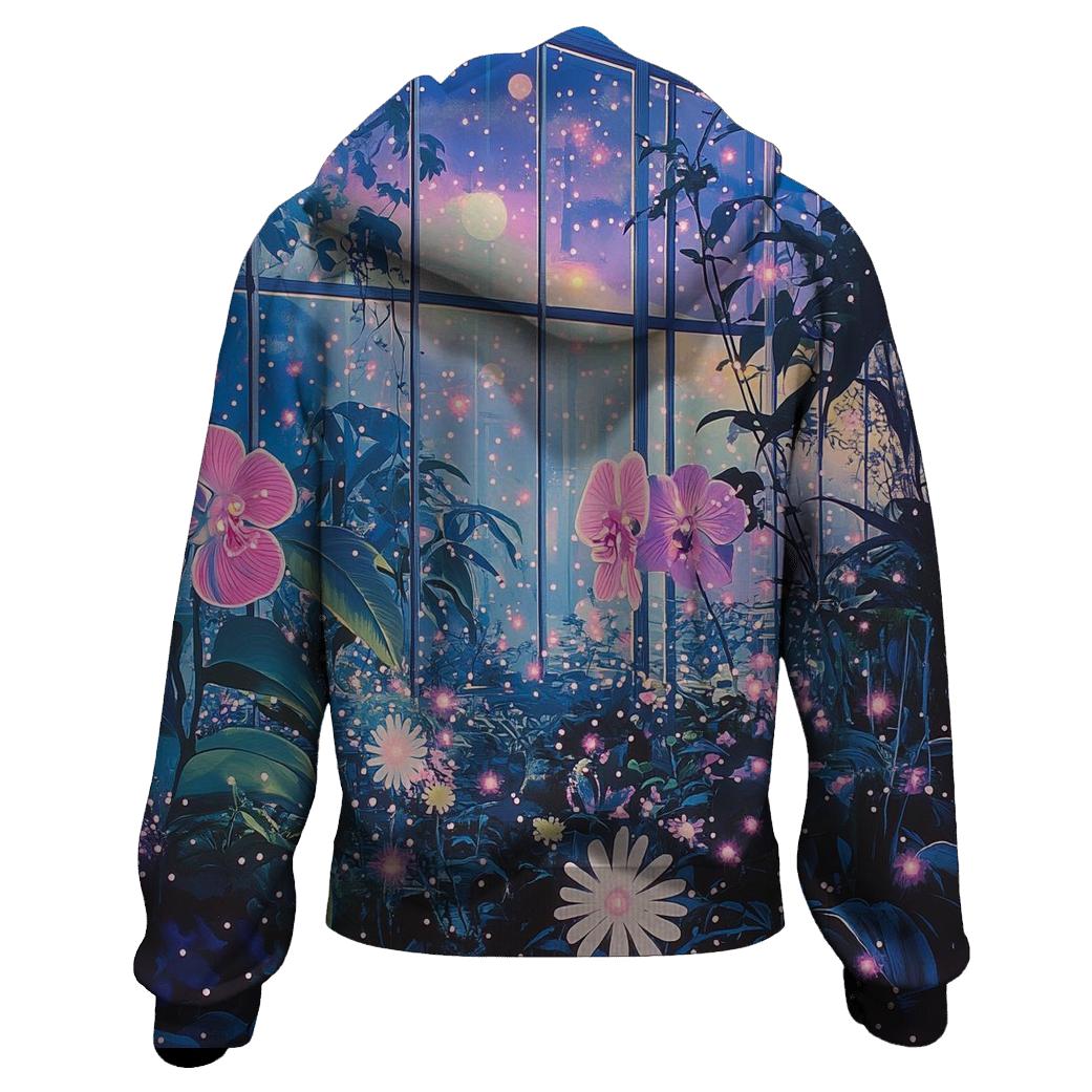 Yayoi Kusama Inspired Nebula Orchid Garden premium hoodies