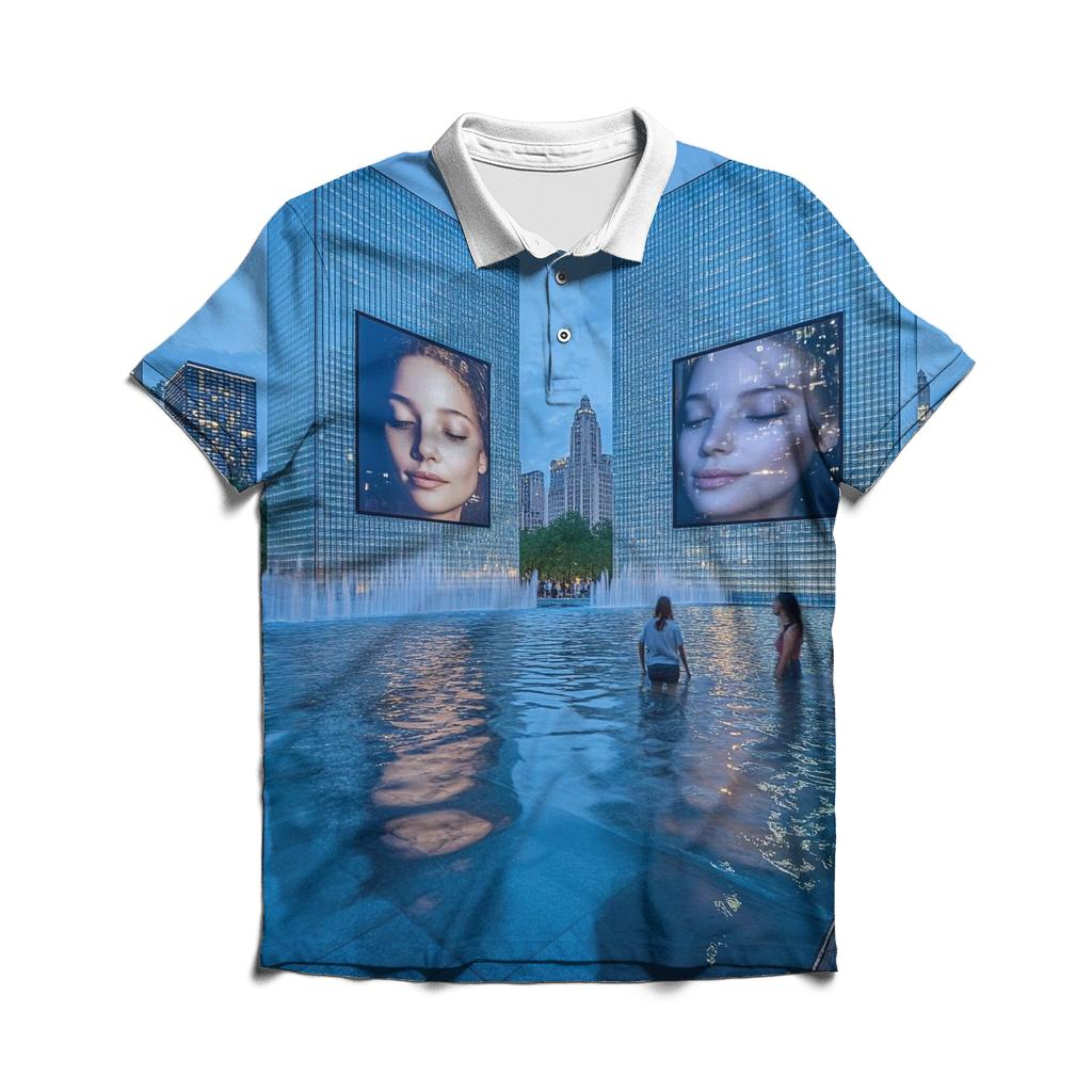 Crown Fountain - Chicago custom polo shirts