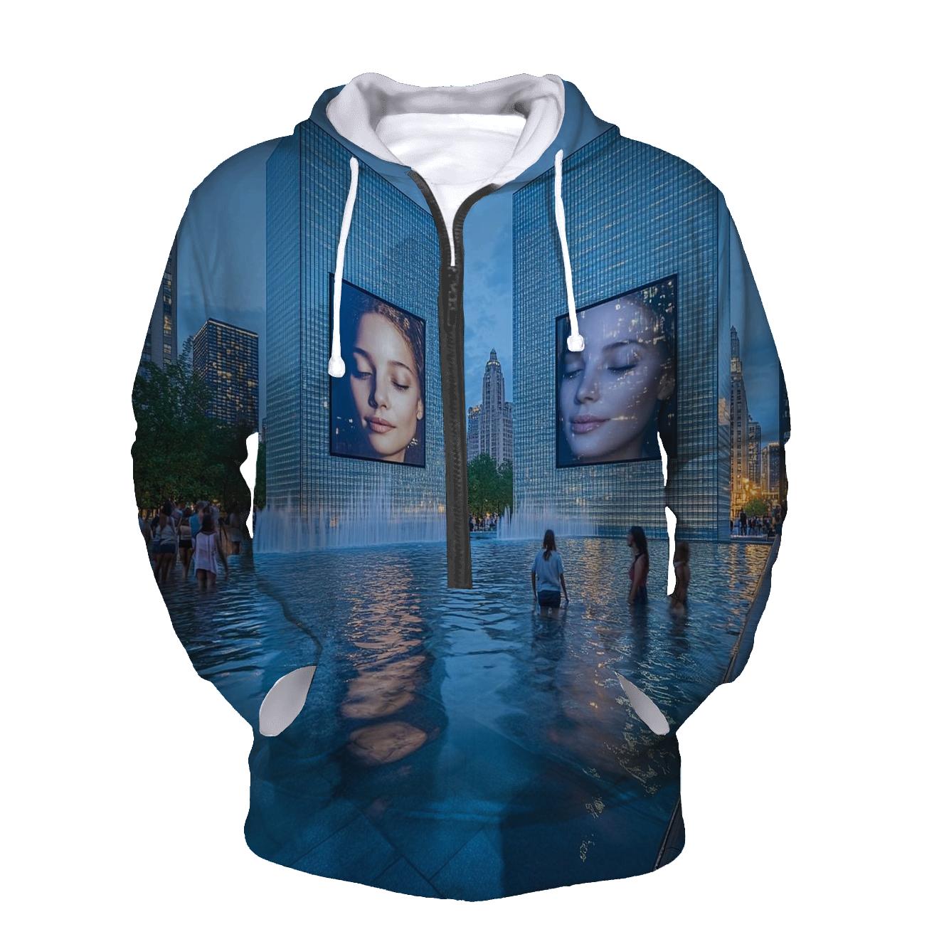 Crown Fountain - Chicago printed hoodies