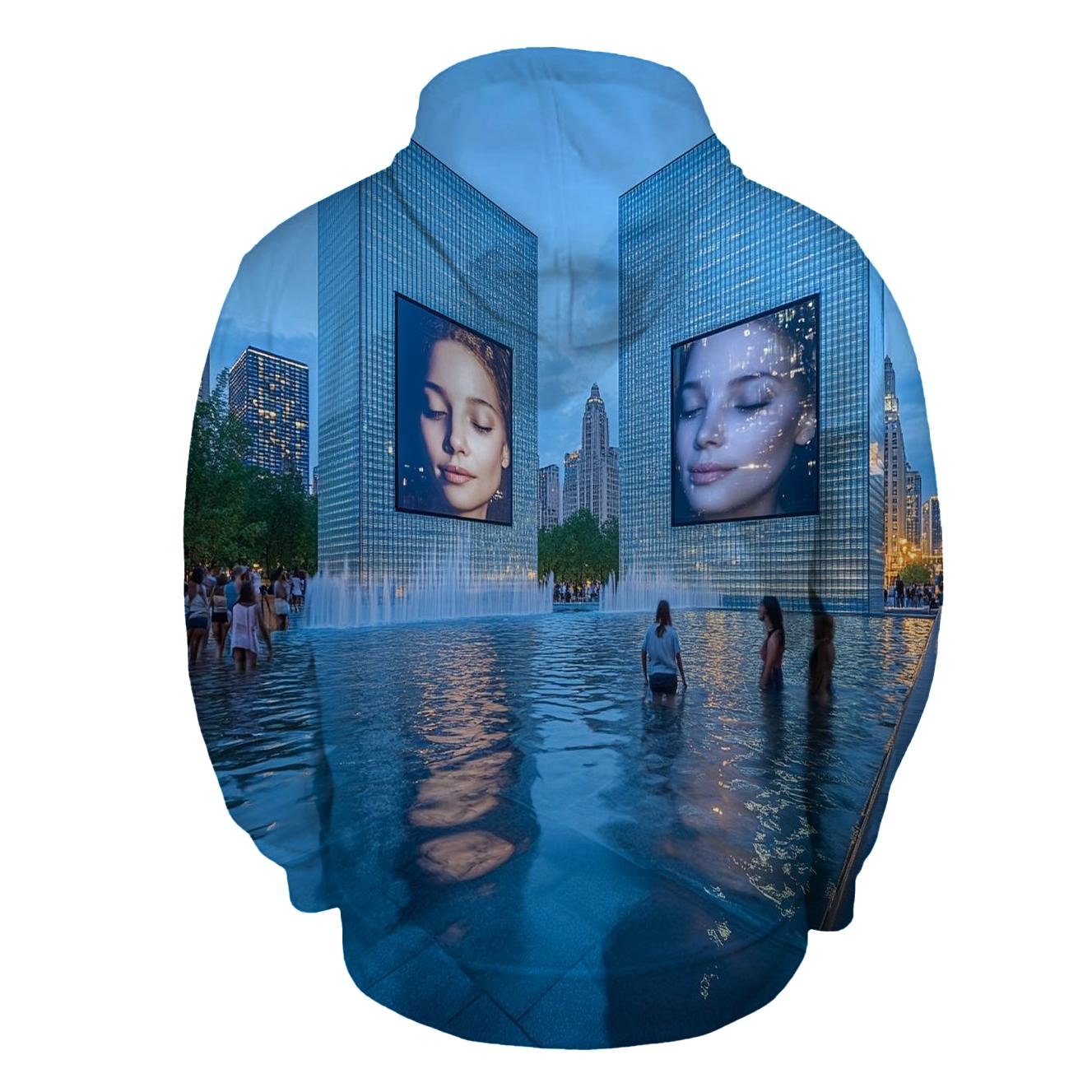Crown Fountain - Chicago printed hoodies