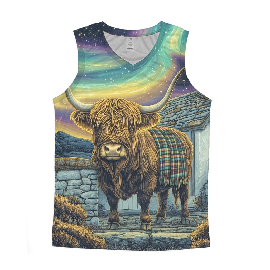 Celestial Bothy With Highland Cow Guardian custom tank tops