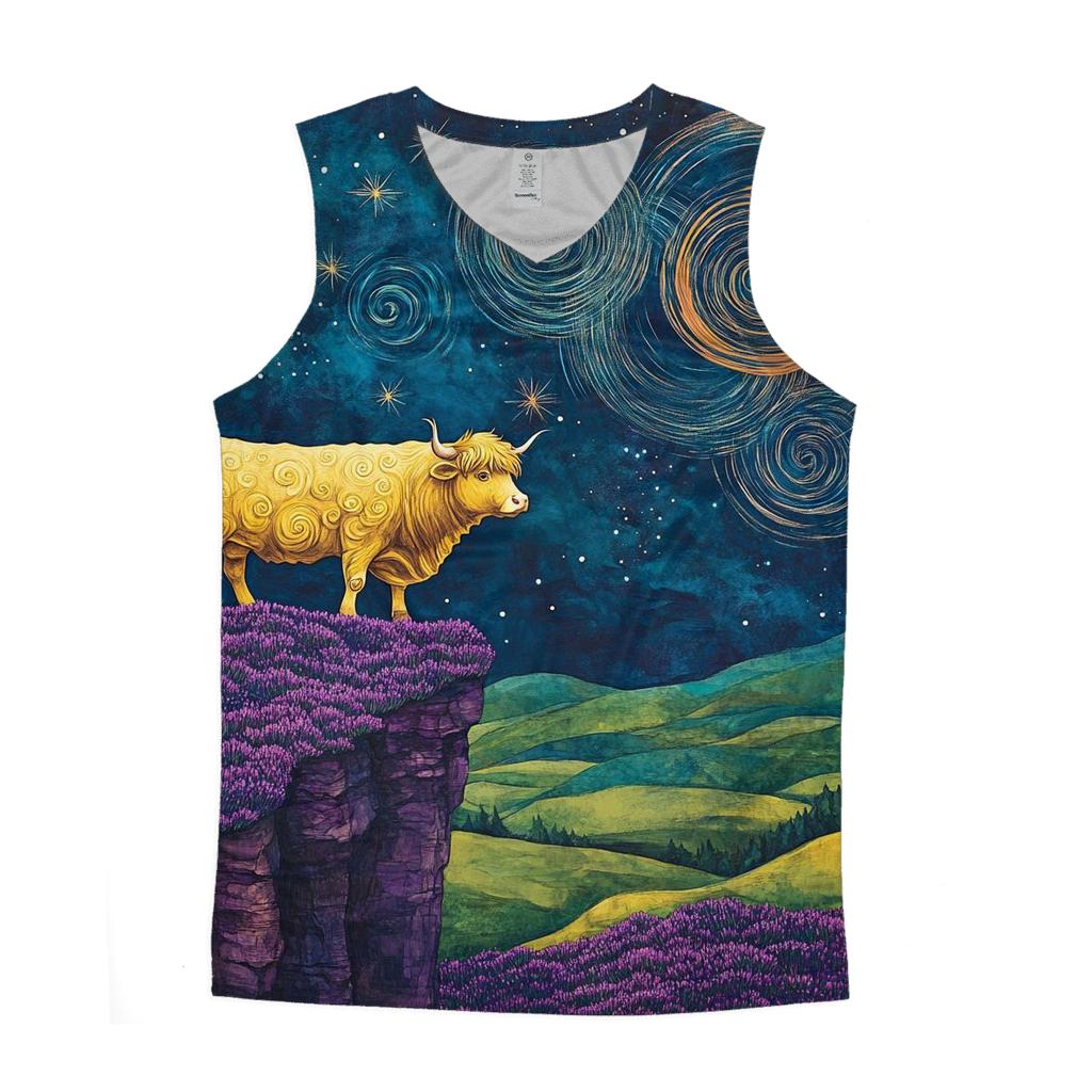 Highland Cow At The Edge Of The Galaxy Glen stylish racerback tanks