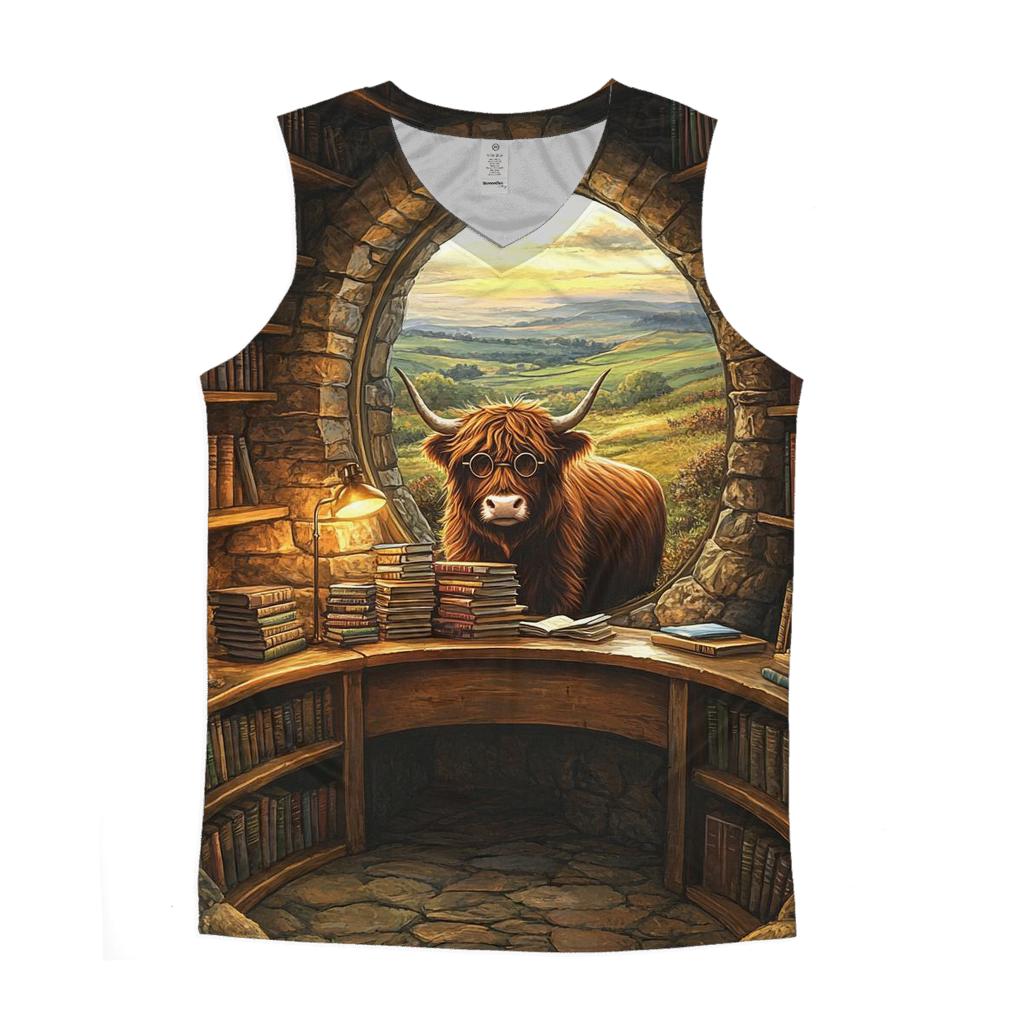 Highland Cow Librarian Of The Glen designer workout tanks